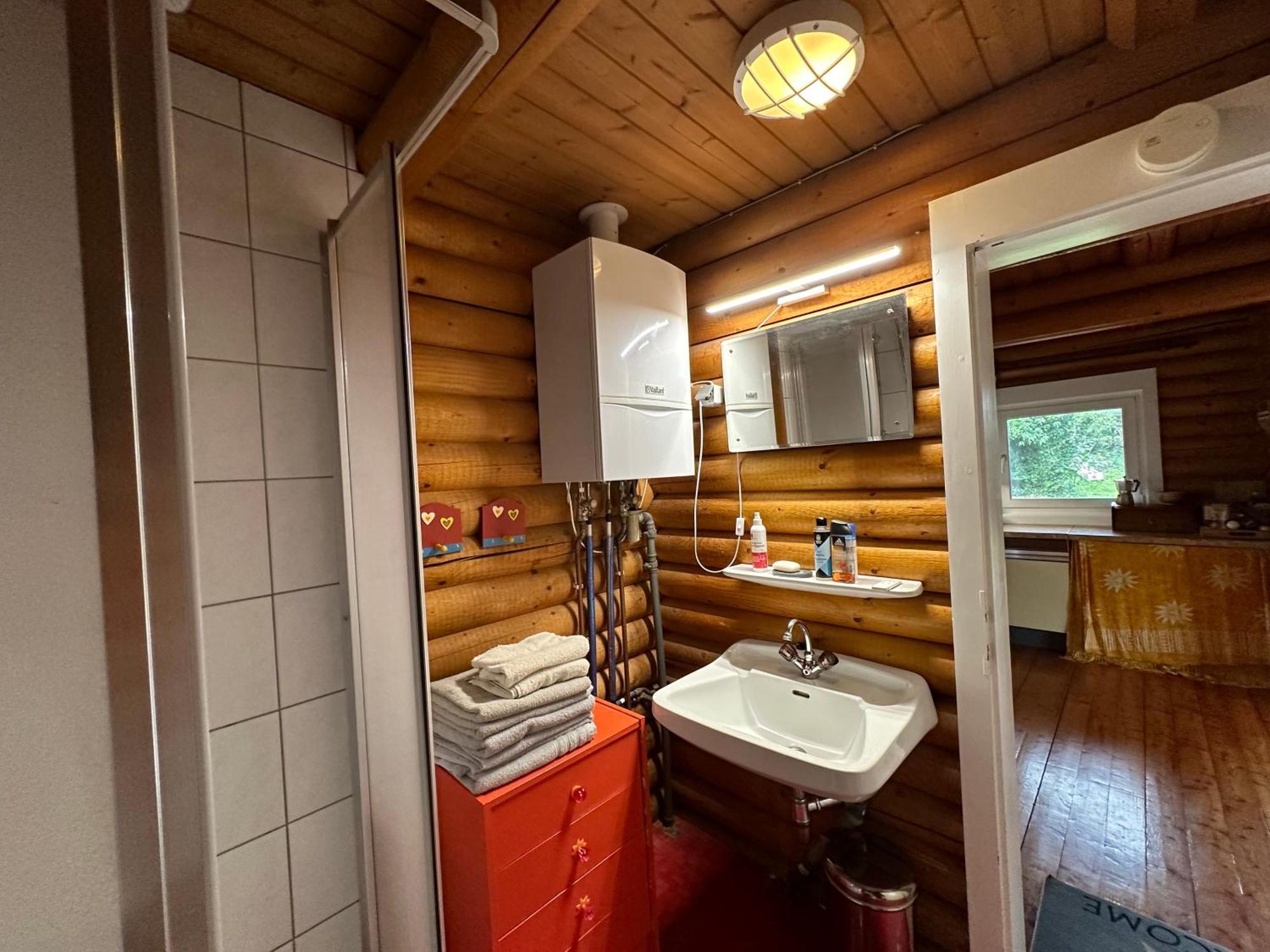 Gemütliche Blockhütte in Wiennähe Zofing Exterior foto